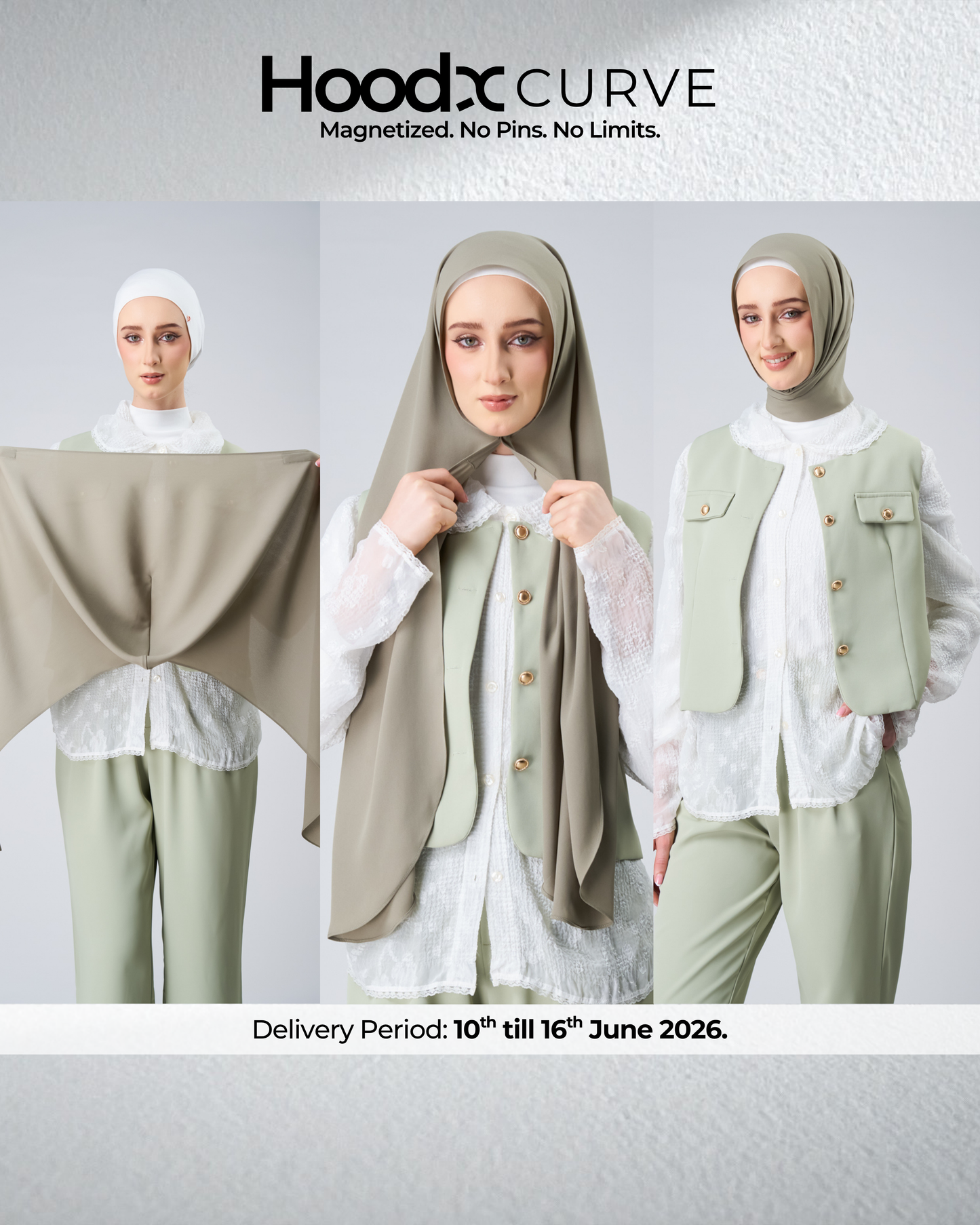 HoodX Curve in Thyme [Korean Chiffon]