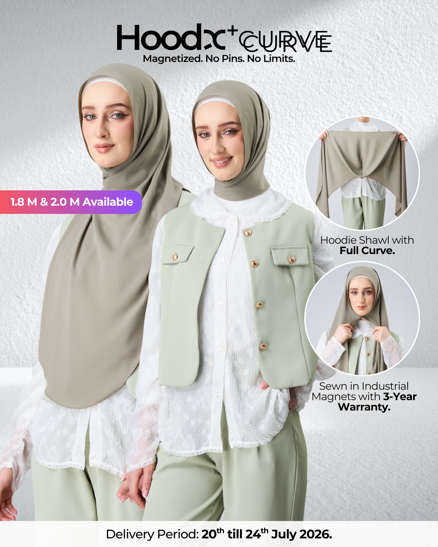 HoodX⁺Plus Curve in Thyme [Korean Chiffon]