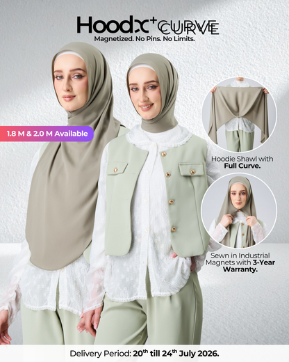 HoodX⁺Plus Curve in Thyme [Korean Chiffon]