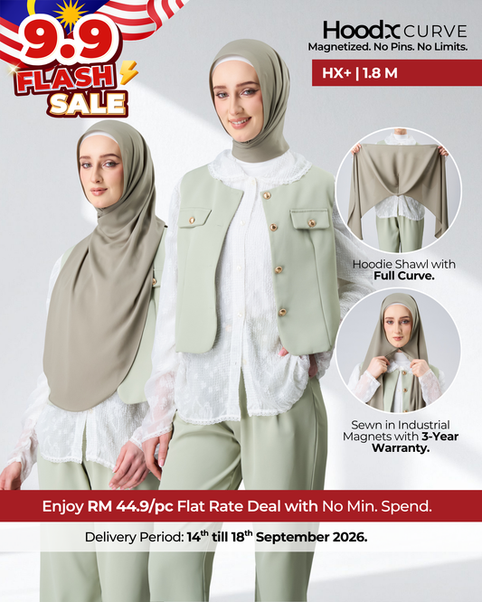 [9.9 Special] HoodX⁺Plus Curve in Thyme [Korean Chiffon]