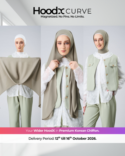 HoodX Curve in Thyme [Korean Chiffon]