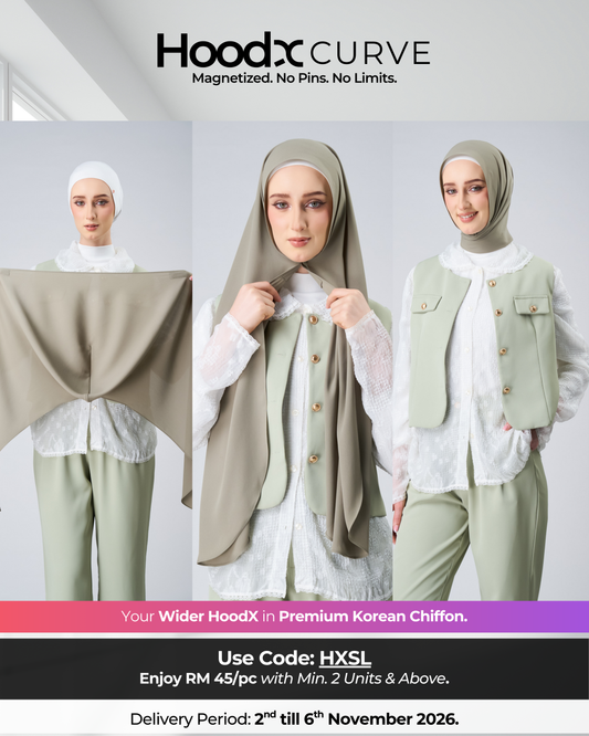 HoodX Curve in Thyme [Korean Chiffon]