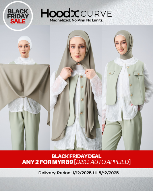 [BFS] HoodX Curve in Thyme [Korean Chiffon]