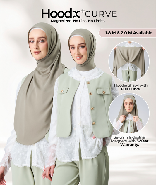 [8.8 MARKDOWN] HoodX⁺Plus Curve in Thyme [Korean Chiffon]