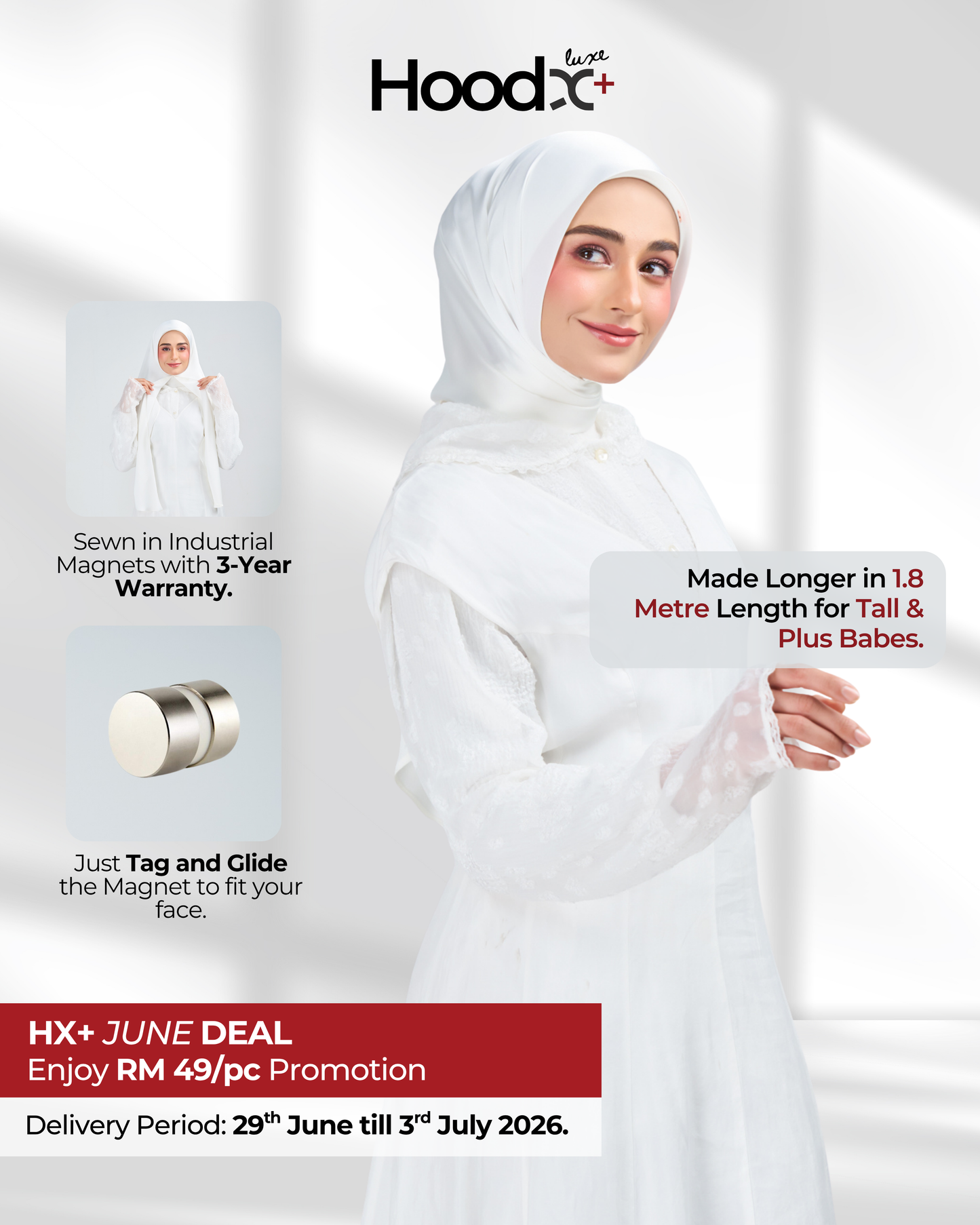 HoodX⁺Plus Luxe in Timeless White