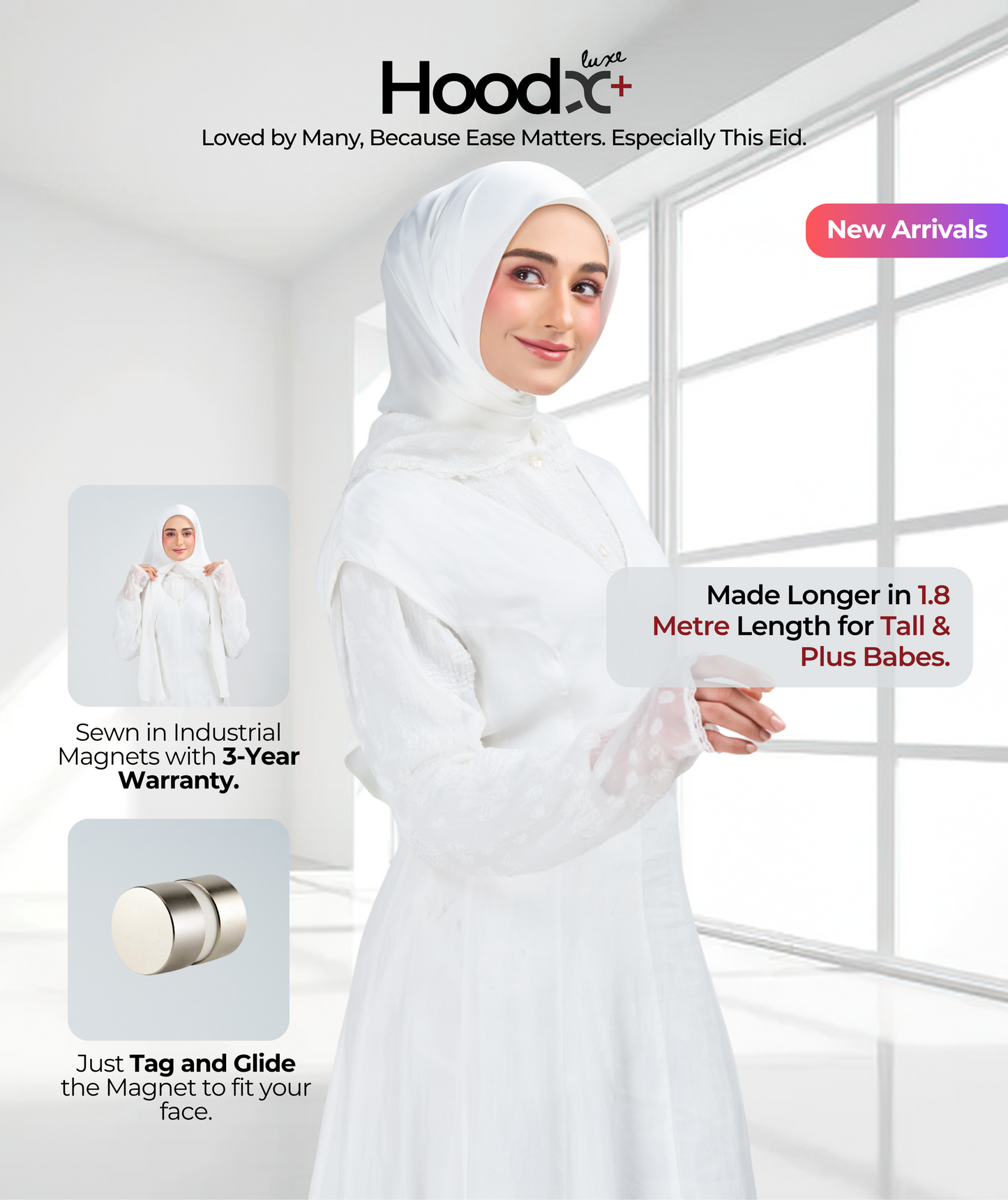 [8.8 MARKDOWN] HoodX⁺Plus Luxe in Timeless White