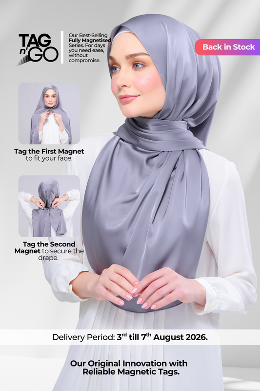 Instant Tag n' Go Shawl | Satin Silk in Titanium Grey
