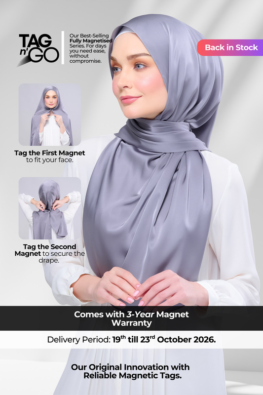Instant Tag n' Go Shawl | Satin Silk in Titanium Grey