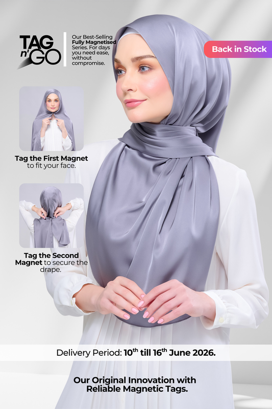 Instant Tag n' Go Shawl | Satin Silk in Titanium Grey