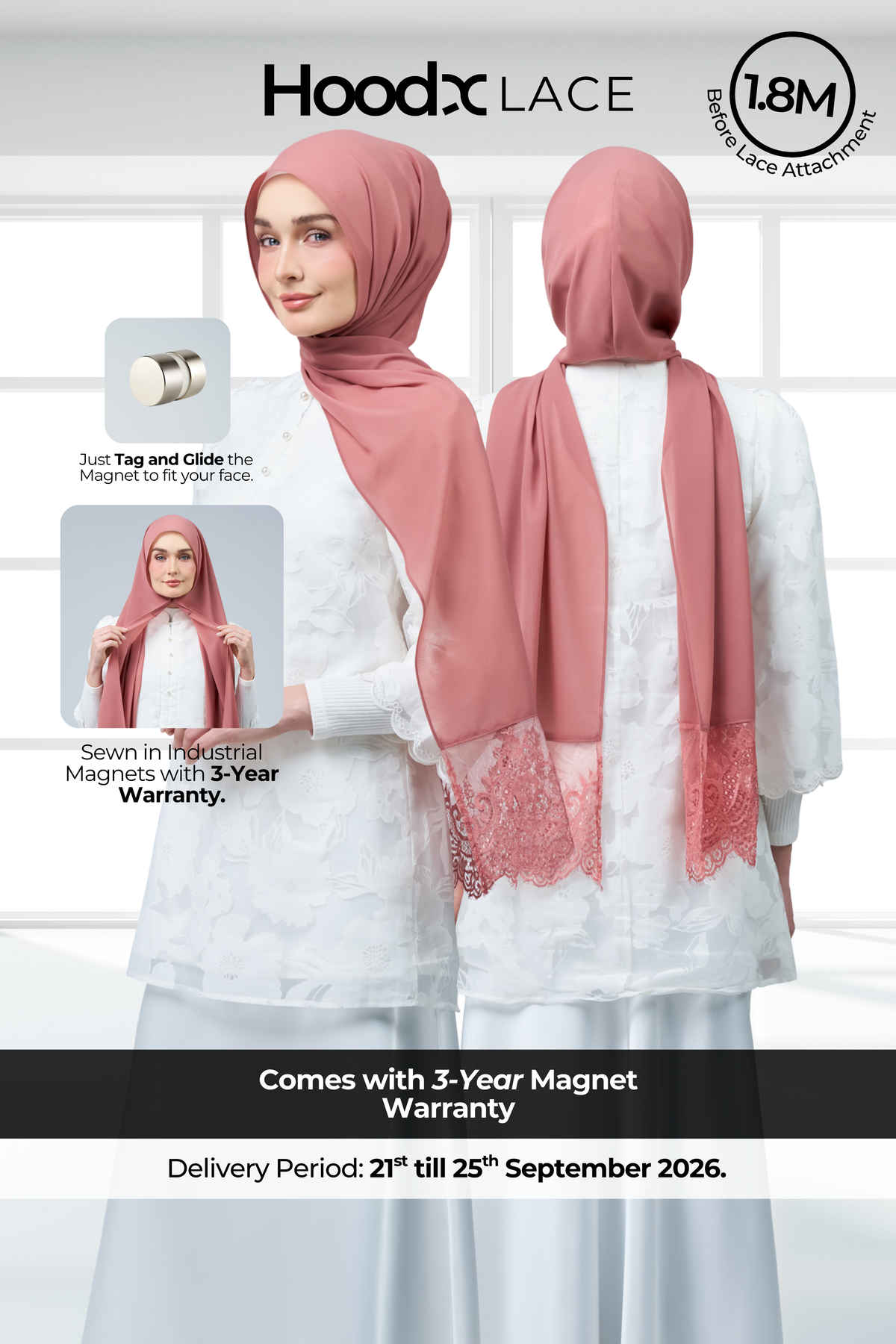 HoodX Lace in Turkish Rose