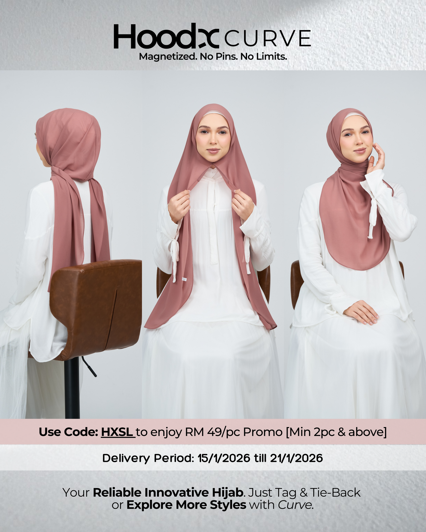 HoodX Curve in Turkish Rose