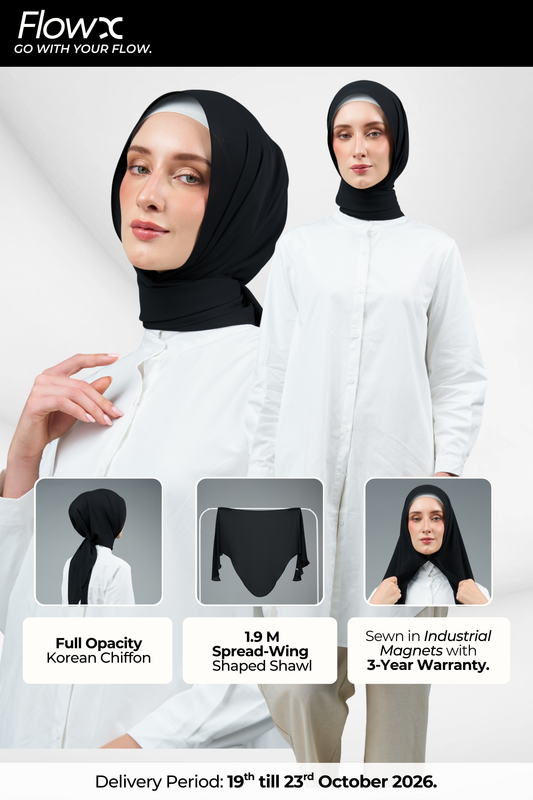 FlowX | Korean Chiffon in Black