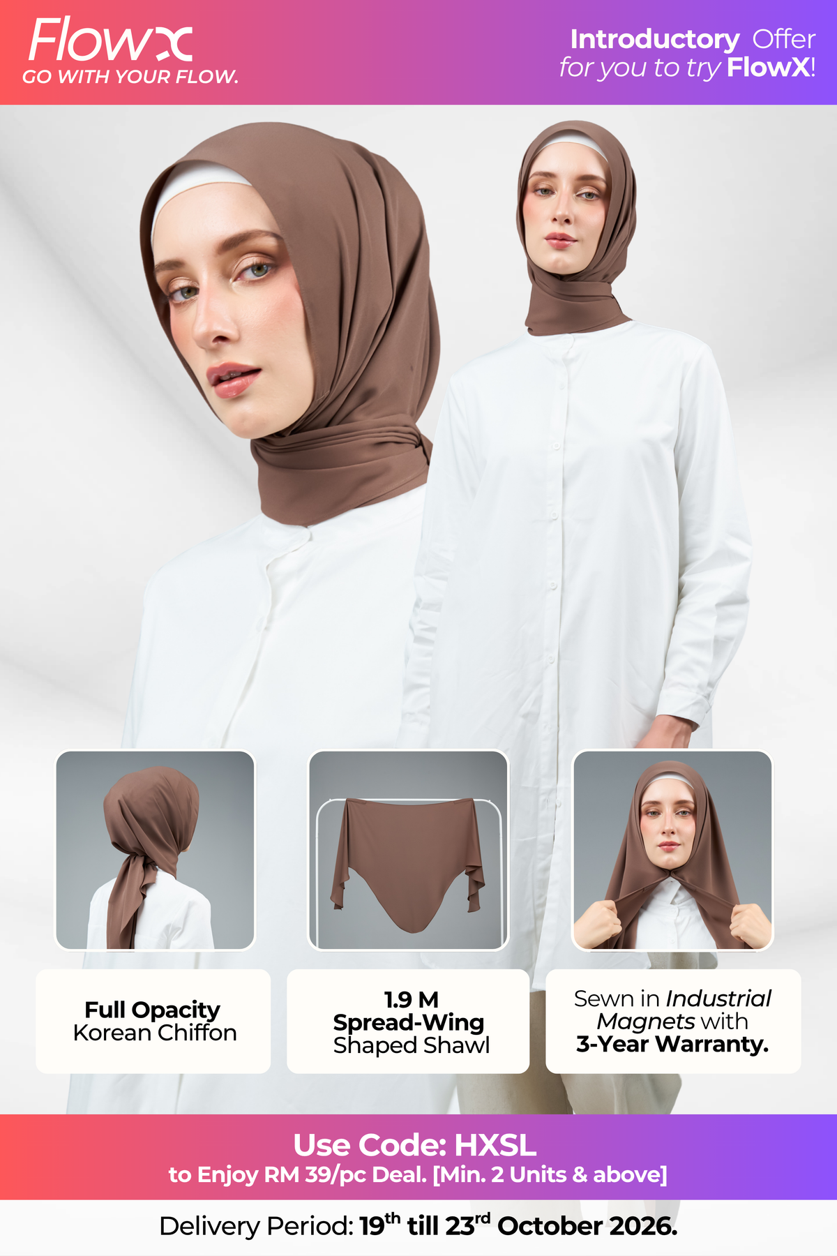 FlowX | Korean Chiffon in Espresso