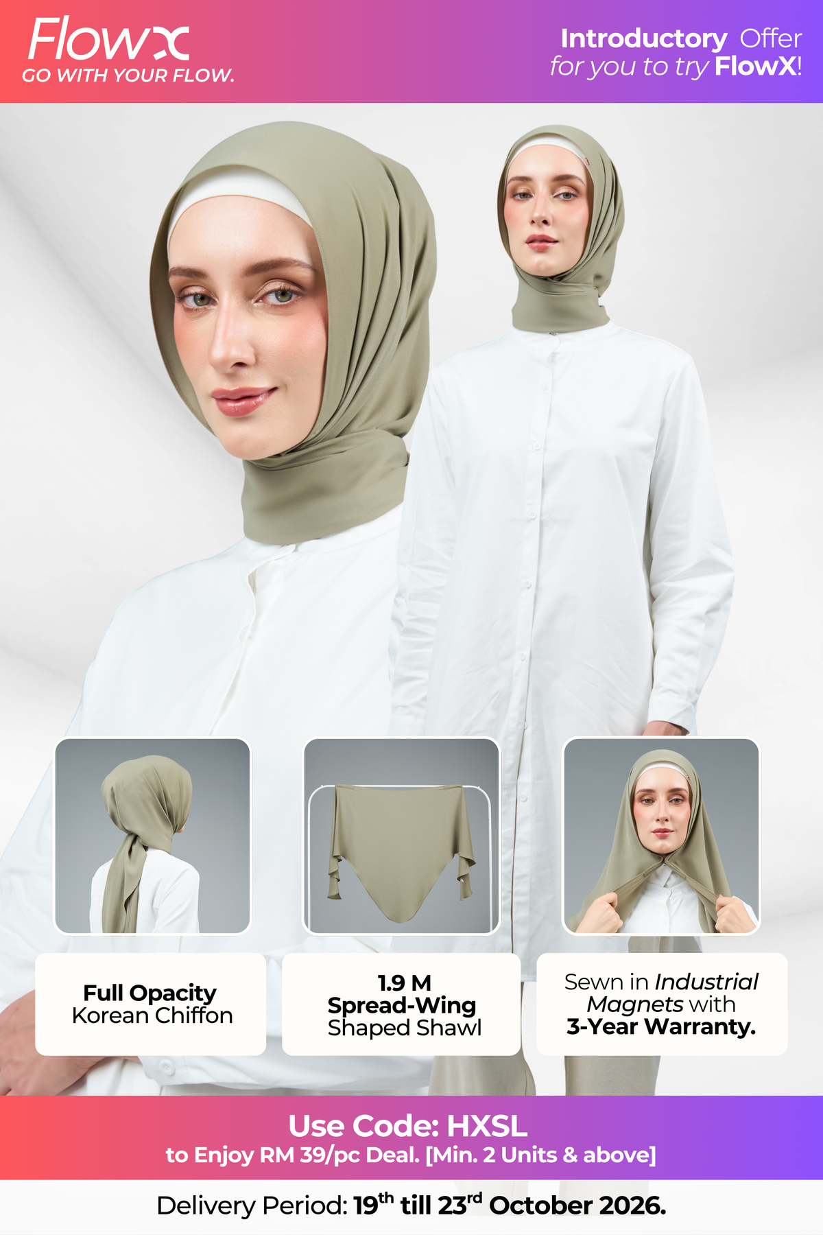 FlowX | Korean Chiffon in Thyme