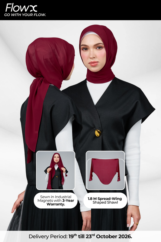 FlowX | Pearl Chiffon  in Deep Rouge