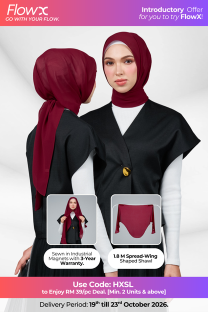 FlowX | Pearl Chiffon  in Deep Rouge