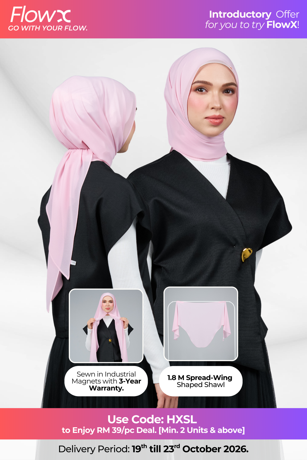 FlowX | Pearl Chiffon in Perfect Pink