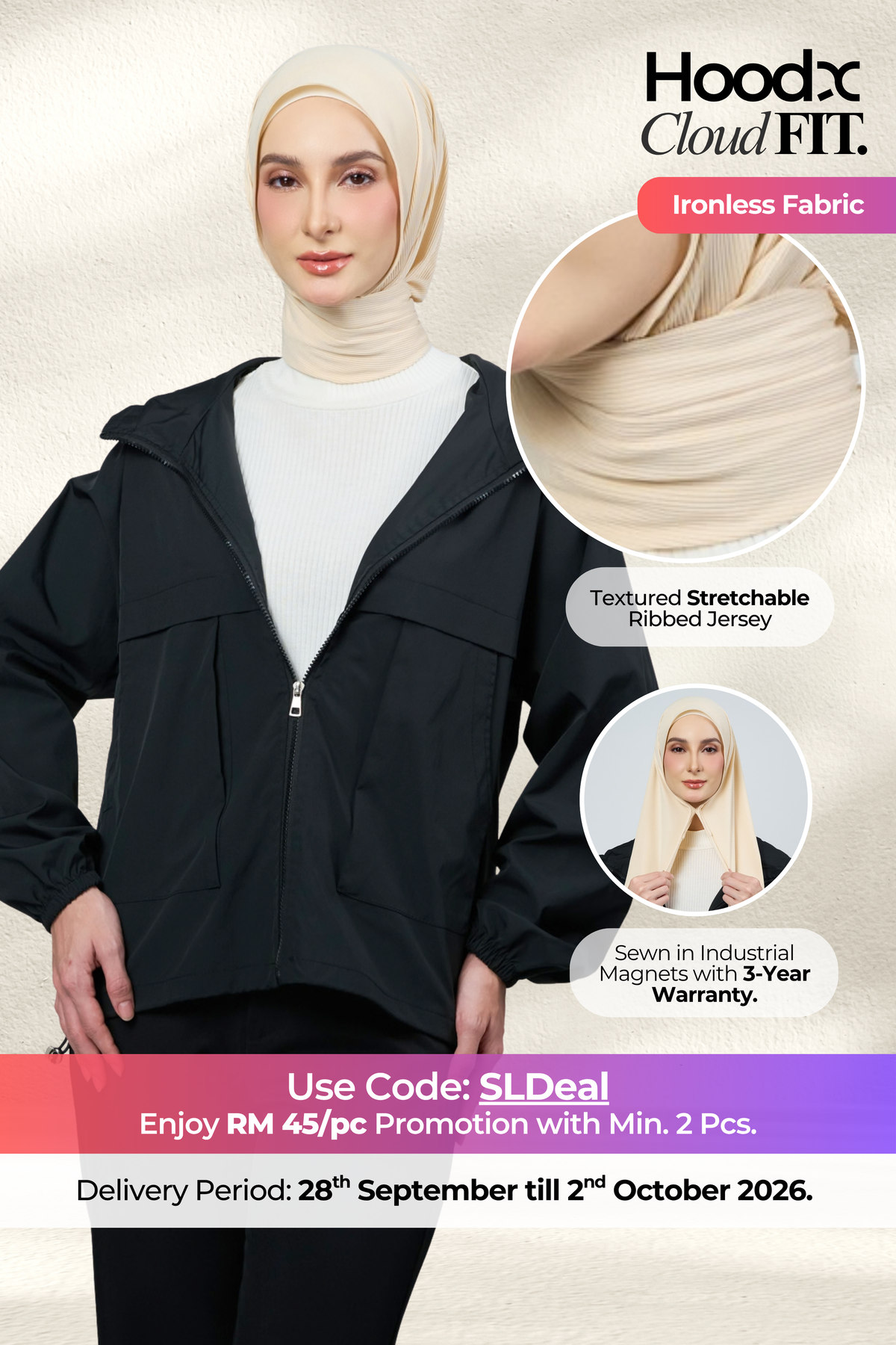 [★ New Colour] HoodX CloudFit in Warm Vanilla