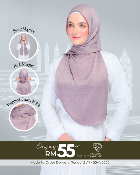 Instant Tag n' Go Shawl | Textured Silk in Ash Taupe