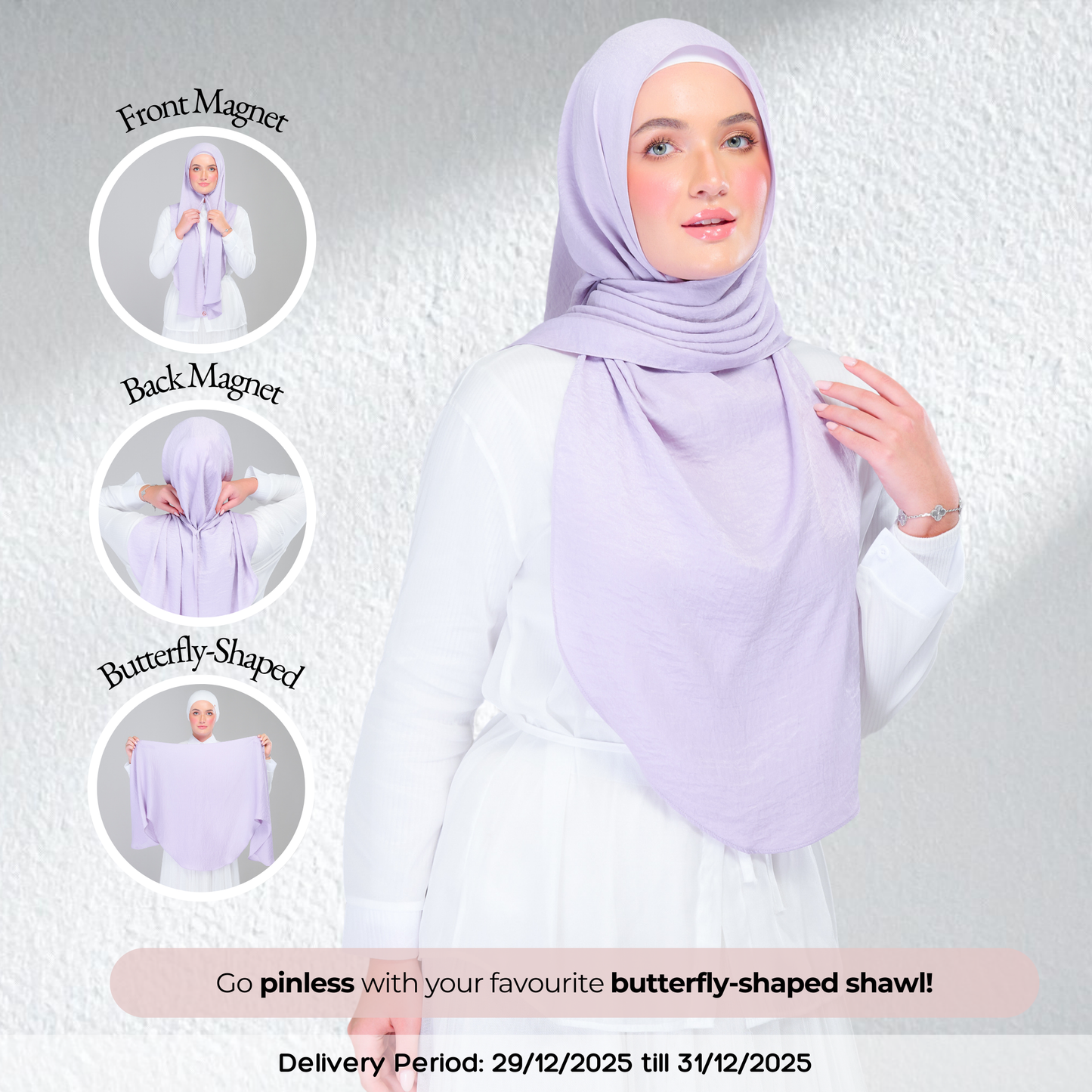 Instant Tag n' Go Butterfly | Textured Silk in Lilac