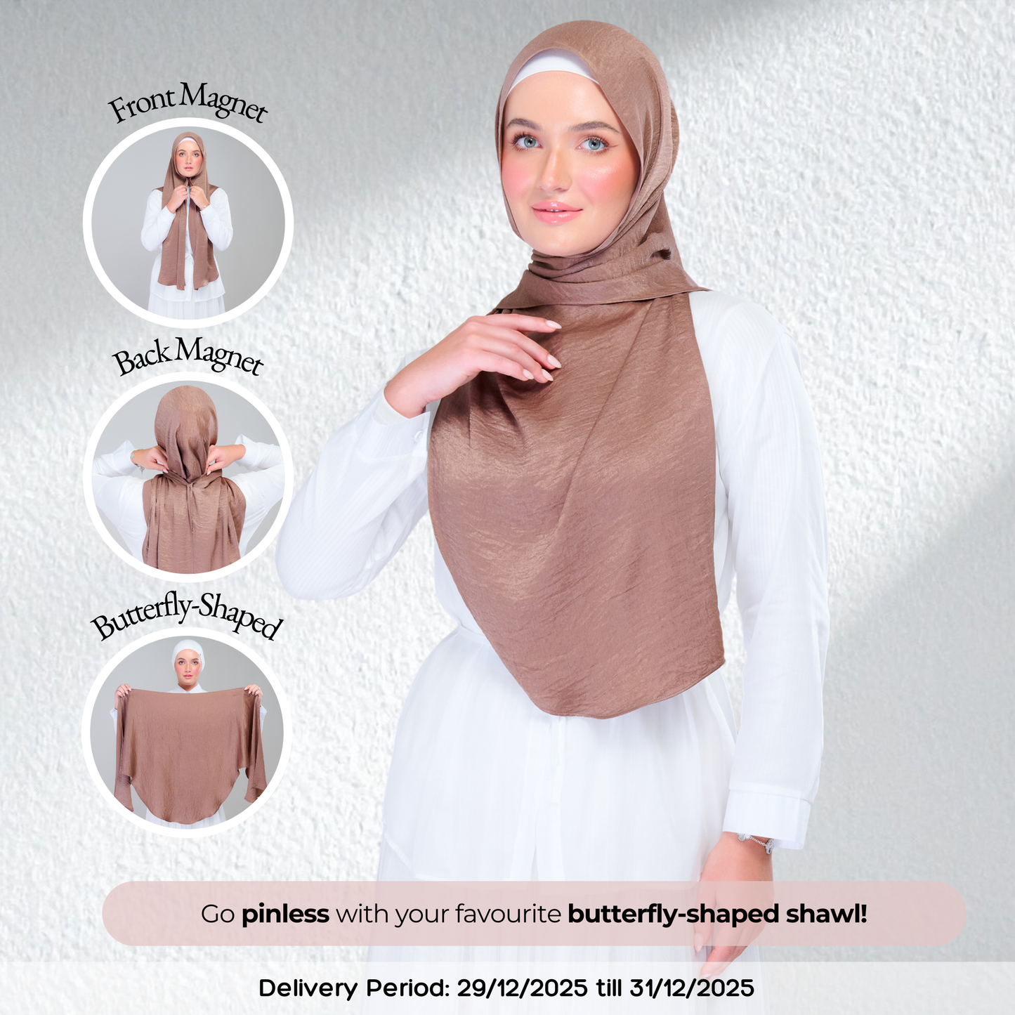 Instant Tag n' Go Butterfly | Textured Silk in Mocha