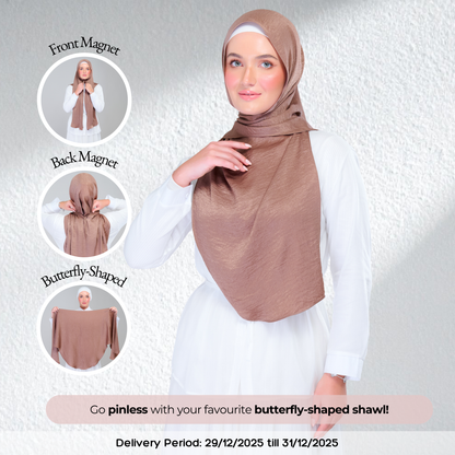 Instant Tag n' Go Butterfly | Textured Silk in Mocha