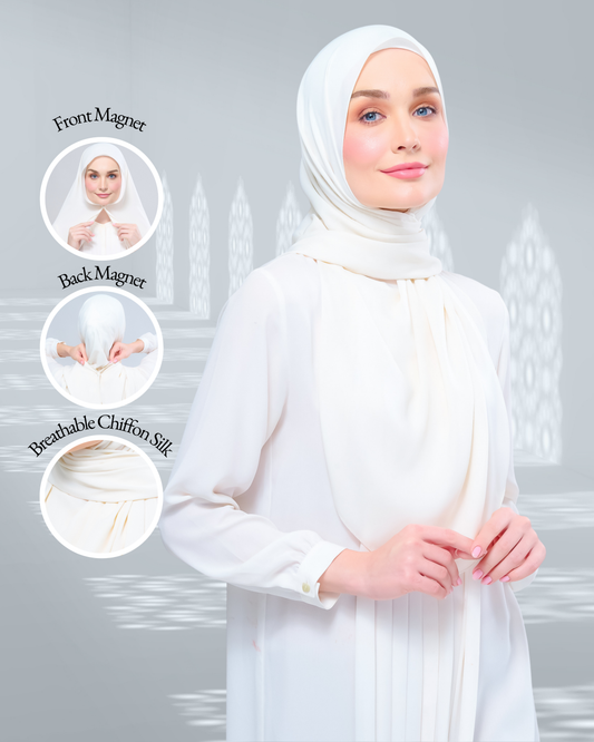 [As-Is] Instant Tag n' Go Shawl l Chiffon Silk in Buttercream