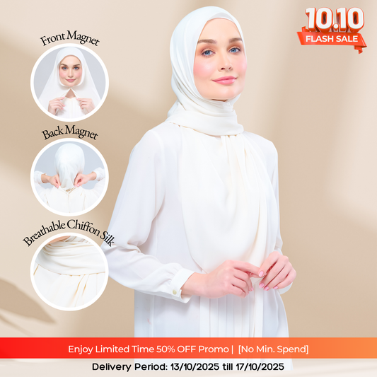 Instant Tag n' Go Shawl l Chiffon Silk 1.0 in Buttercream