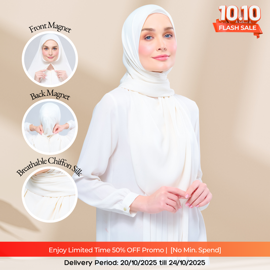 Instant Tag n' Go Shawl l Chiffon Silk 1.0 in Buttercream