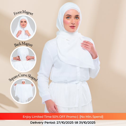 Instant Square Tag & Go l Cotton Voile in Pearl White