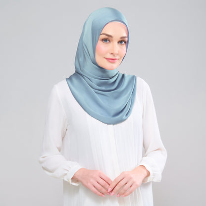 Scarlet Silk Shawl in Dusty Blue