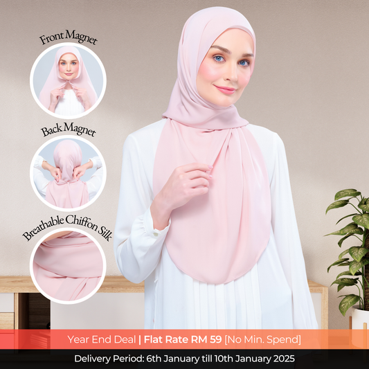 Instant Tag n' Go Shawl l Chiffon Silk 1.0 in Dusty Rose