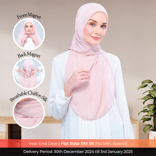 Instant Tag n' Go Shawl l Chiffon Silk 1.0 in Dusty Rose