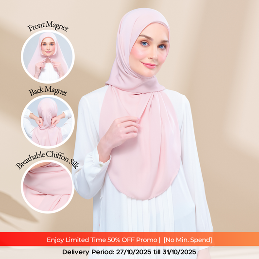 Instant Tag n' Go Shawl l Chiffon Silk 1.0 in Dusty Rose
