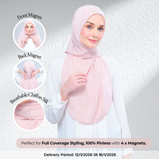Instant Tag n' Go Shawl l Chiffon Silk 1.0 in Dusty Rose
