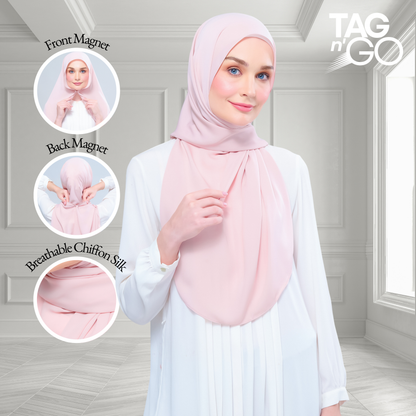 [As-Is] Instant Tag n' Go Shawl l Chiffon Silk in Dusty Rose