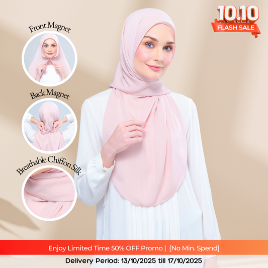 Instant Tag n' Go Shawl l Chiffon Silk 1.0 in Dusty Rose