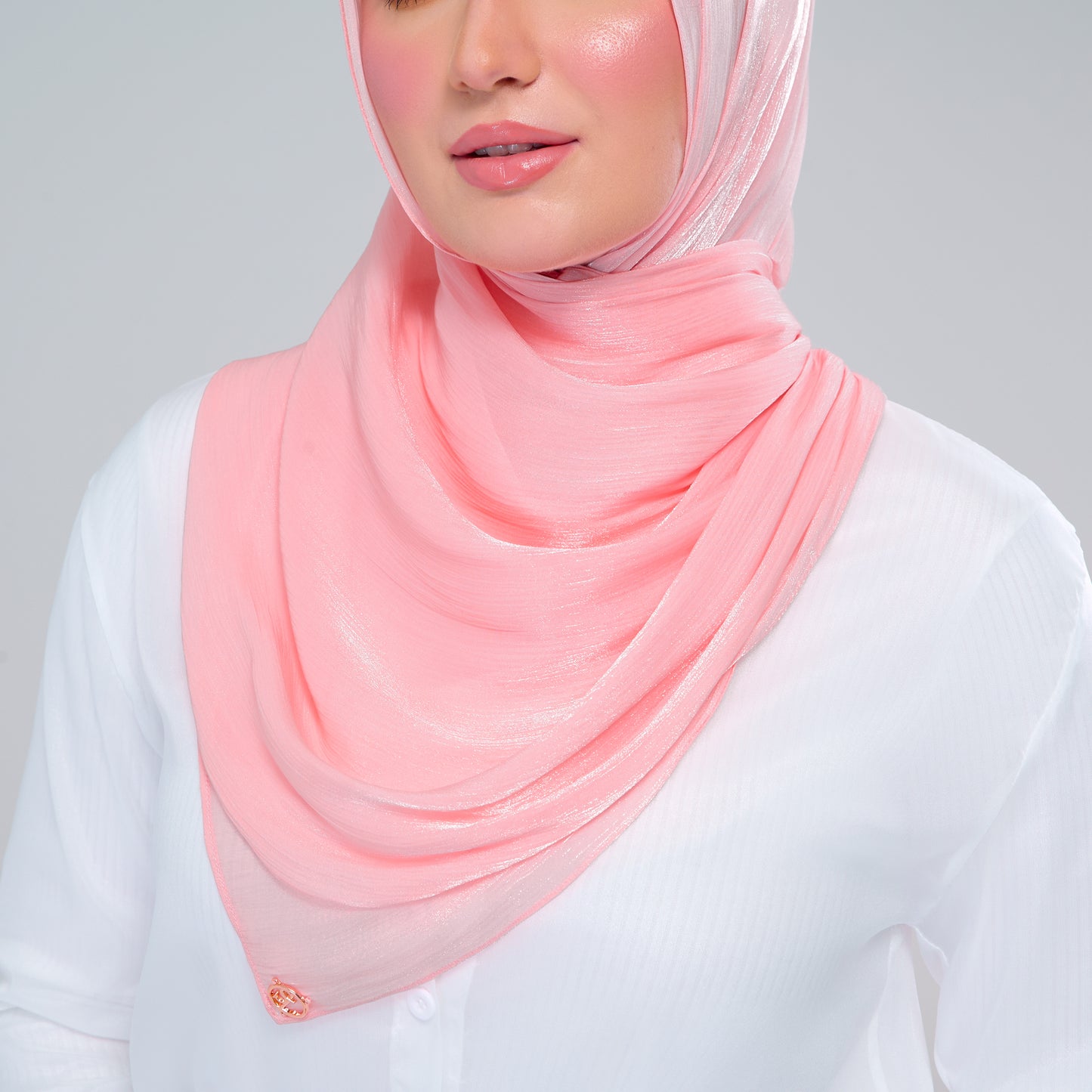 'NEW' Raia Shawl | Ironless Shimmer in French Pink