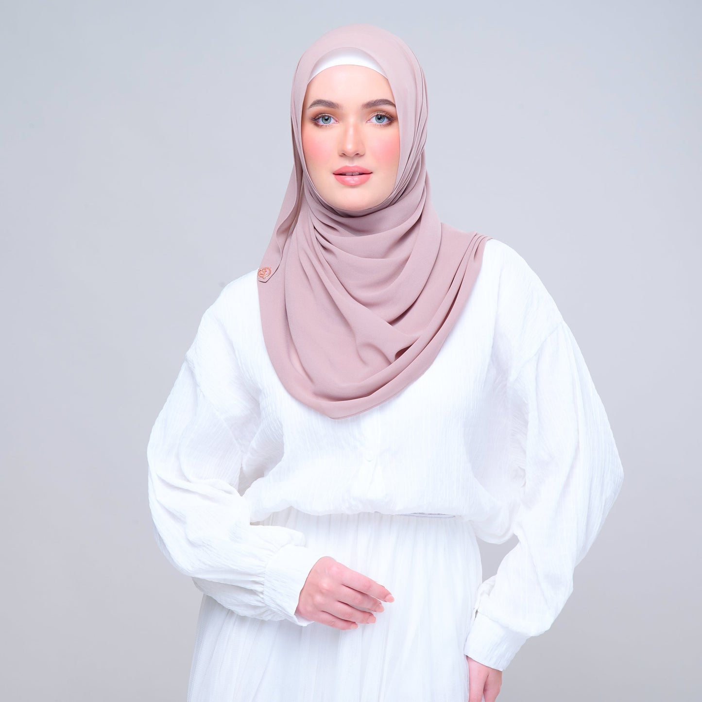 SLBasic 1.8M Shawl in Rose Latte