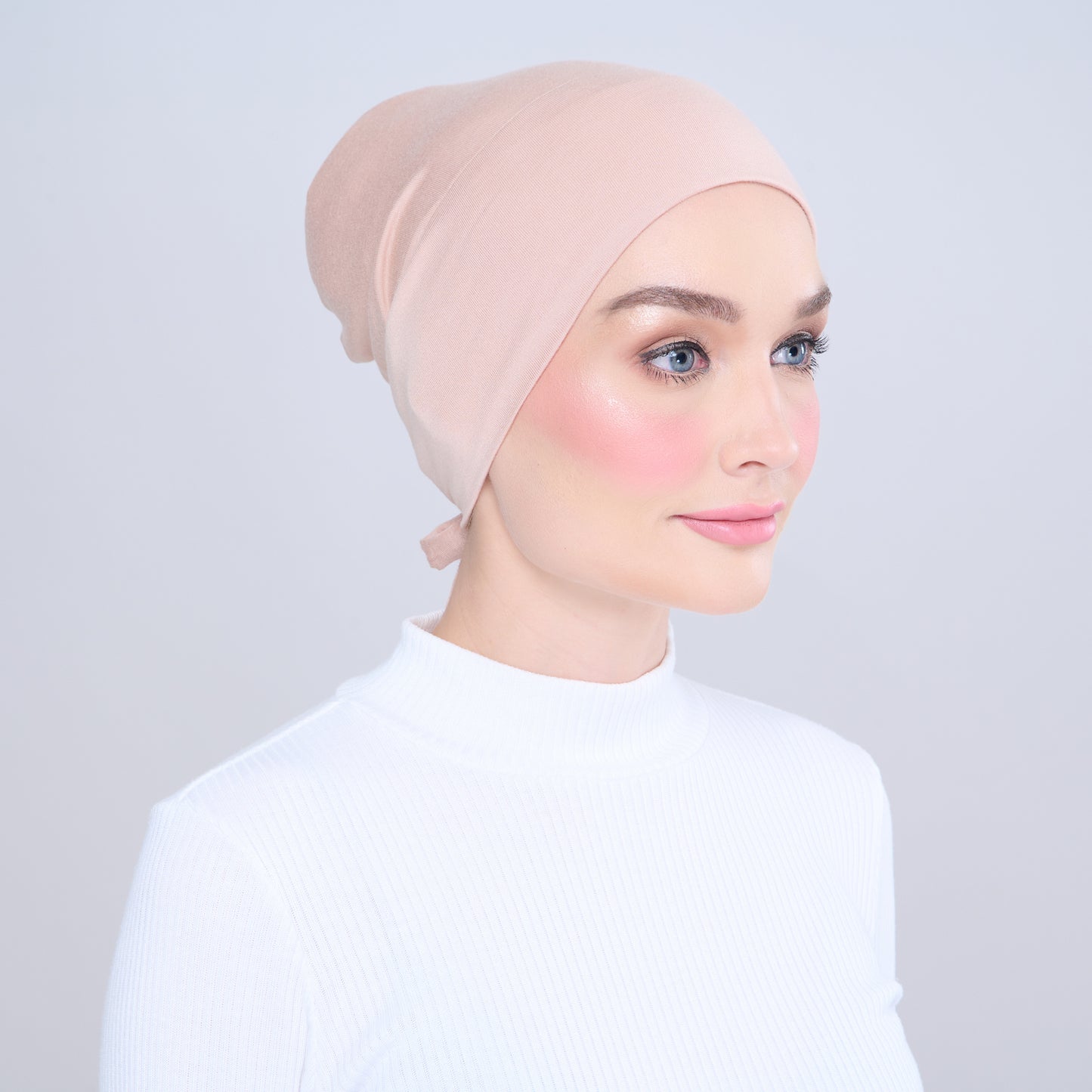 Tie-Back Viscose Snowcap in Dusty Pink