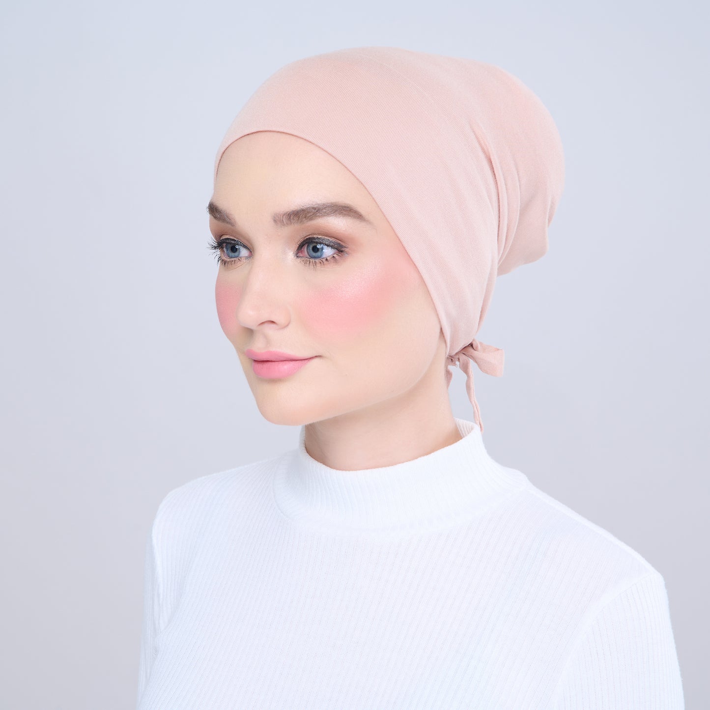 Tie-Back Viscose Snowcap in Dusty Pink