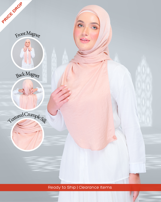 Instant Tag n' Go Shawl | Textured Silk in Light Coral