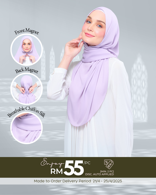 Instant Tag n' Go Shawl l Chiffon Silk 1.0 in Lilac