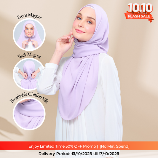 Instant Tag n' Go Shawl l Chiffon Silk 1.0 in Lilac