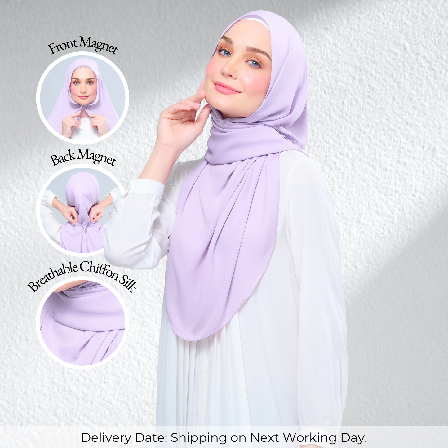 Instant Tag n' Go Shawl l Chiffon Silk 1.0 in Lilac