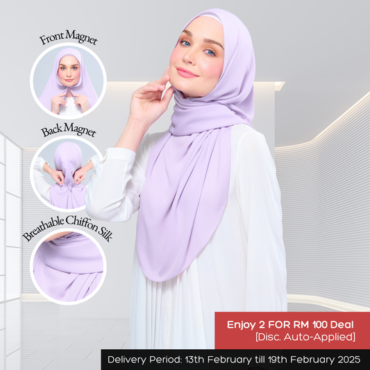 Instant Tag n' Go Shawl l Chiffon Silk 1.0 in Lilac