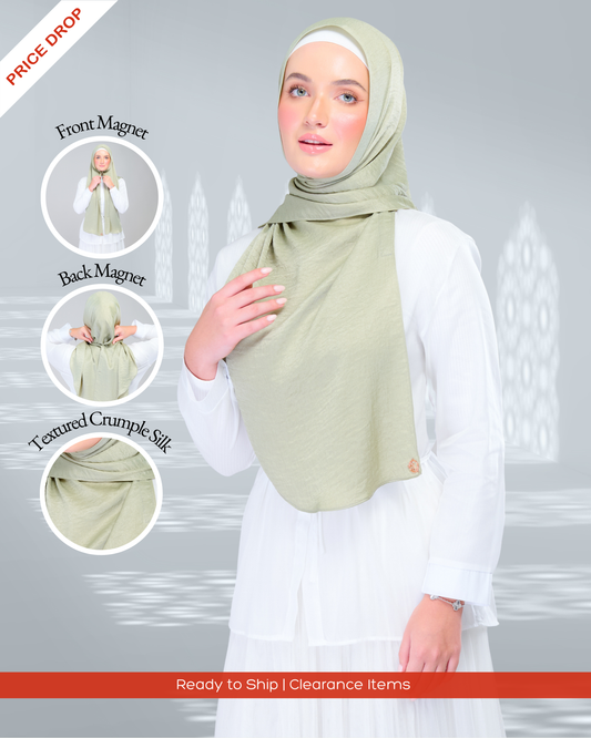 Instant Tag n' Go Shawl | Textured Silk in Matcha Green