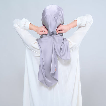 [As-Is] Instant Tag n' Go Shawl l Satin Silk in Metal Grey