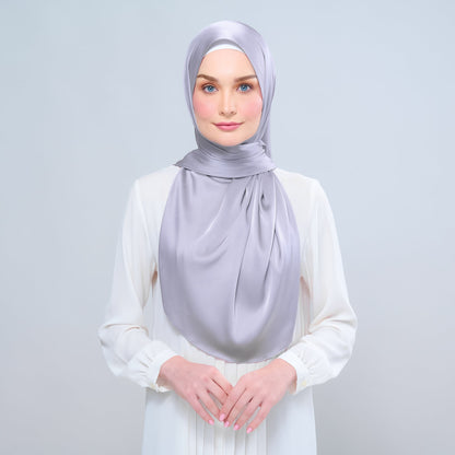 [As-Is] Instant Tag n' Go Shawl l Satin Silk in Metal Grey