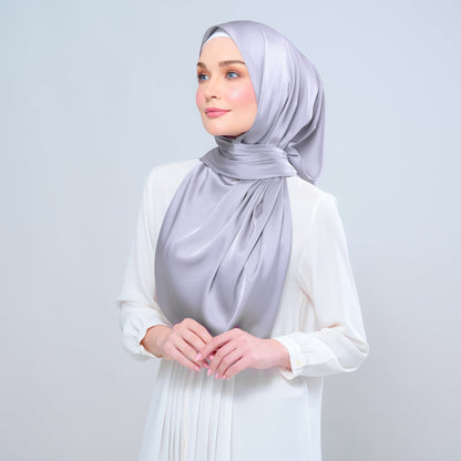 [As-Is] Instant Tag n' Go Shawl l Satin Silk in Metal Grey